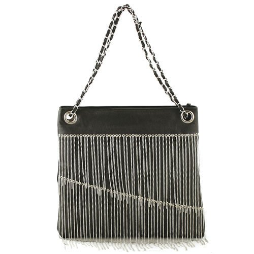 Faux Leather Shoulder Bag with Chain Fringe รูปที่ 1