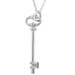 รูปย่อ Sterling Silver Diamond Cut-Out Heart Key Pendant (1/20 cttw), 18" รูปที่1