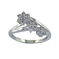 1/2 CT. Three-Stone Cluster Diamond Ring in 10K White Gold