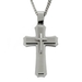 รูปย่อ Stainless Steel Men's Large Cross Pendant with 24 Inches Curb Chain รูปที่1