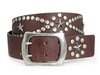 รูปย่อ Star and Circle Studded Double Prong Rectangular Buckle Leather Belt  รูปที่4