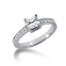 รูปย่อ 14K White Gold Princess & Round Cut Diamond Promise Engagement Ring (0.60ct.tw, HI Color, SI2-3 Clarity) รูปที่1