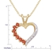 รูปย่อ 18k Yellow Gold Plated Sterling Silver Garnet and Diamond Accent Open Heart Pendant, 18" รูปที่3