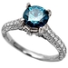 รูปย่อ Ladies 2.40ct Blue Round Diamond Engagement Ring in 18k White Gold รูปที่2