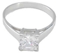 รูปย่อ Princess Cut Cubic Zirconia CZ Engagement Ring in Sterling Silver Sizes 5 6 7 8 9 รูปที่3