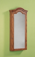 Wall Mirror Jewelry Armoire with Arched Top in Antique Oak Finish ( Antique )