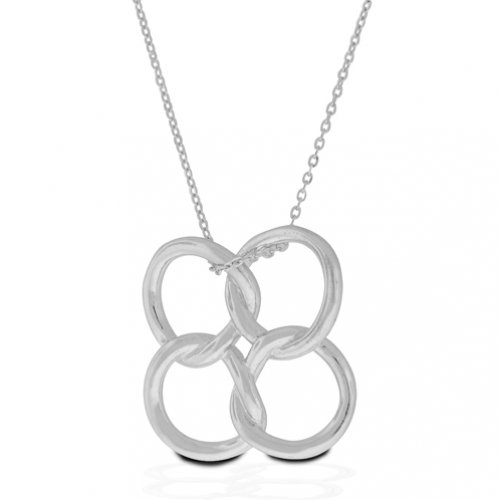 Bling Jewelry Sterling Silver Open Clover Knot Pendant 18