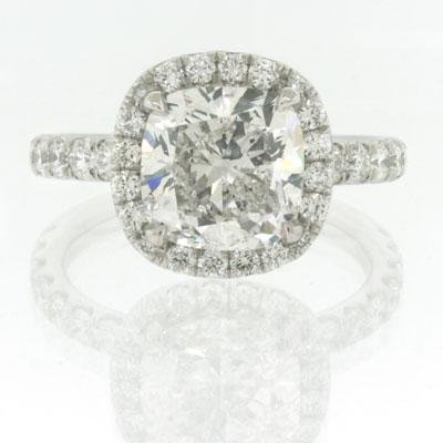 4.80ct Cushion Cut Diamond Engagement Anniversary Ring รูปที่ 1