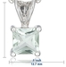 รูปย่อ Sterling Silver 6mm Square-Cut Green Amethyst Pendant รูปที่4