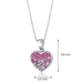 รูปย่อ Queen of Hearts: Pink Sterling Silver Heart-Shaped Swarovski Crystal Pendant Free Shipping รูปที่3