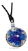 รูปย่อ ROUND GLASS PENDANT WITH BLUE FLOWER ON BLACK CORD NECKLACE รูปที่2