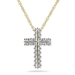 รูปย่อ 10k White or Yellow Gold Diamond Cross Pendant (1/10 cttw, I-J Color, I2-I3 Clarity) รูปที่2