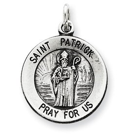 Sterling Silver Saint Patrick Medal Pendant - JewelryWeb รูปที่ 1