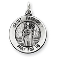 Sterling Silver Saint Patrick Medal Pendant - JewelryWeb