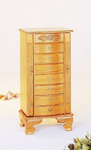 Deluxe Light Oak Wood Finish Jewelry Armoire ( Antique ) รูปที่ 3