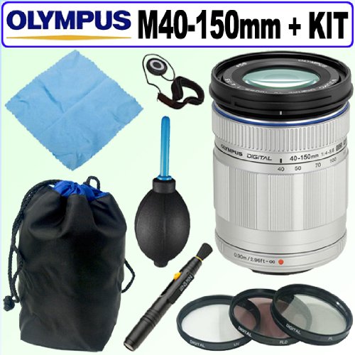 Olympus ED M40-150mm f4.0-5.6 Telephoto Lens For Olympus Micro Four Thirds System (Silver) + Deluxe Accessory Kit ( Olympus Lens ) รูปที่ 1