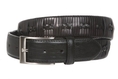 Men's 1 1/4 Inch (34 mm) Embossed Alligator Texture Braided Genuine Leather Dress Belt 