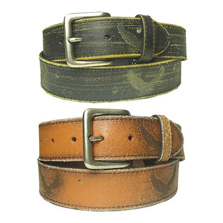 New Mens Black/Brown Eagle Distressed Leather Belt  รูปที่ 1