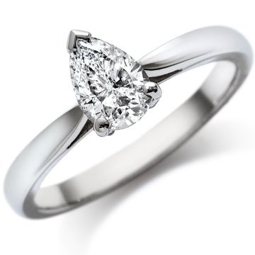 14K White Gold Certified Solitaire Engagement Ring with a 4.01 Carat EGL USA Certified EGL USA CertifiedG Color SI2 Clarity Pear Cut Diamond (4.01 cttw) (Sizes 4-11 Available) รูปที่ 1