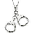 14k White or Yellow Gold Diamond Handcuffs Pendant (3/8 cttw, I-J Color, I2-I3 Clarity)