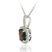 รูปย่อ Sterling Silver Garnet & Diamond Accent Square Pendant รูปที่2