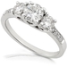 รูปย่อ 1/2ctw Three Stone Round Brilliant Diamond Engagement Ring (HI/SI) in 14K White Gold รูปที่1