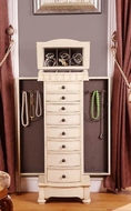Jewelry Armoire with Bronze Handles in Antique Beige Finish ( Antique )