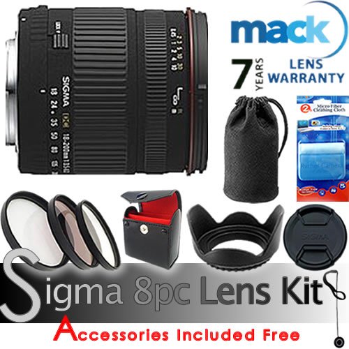 Sigma 18-200mm F3.5-6.3 DC Lens for Nikon D40, D50, D60, D70, D80, D90, D100, D200, D300, D700, D5000 Cameras. FREE 7pc Bundle Includes: 7 Year Warranty + 4pc Filter Set (3 Filters - UV, Polarizer, Fluorescent - with Case) + Lens Hood + Lens Pouch + Front and Rear Lens Cap + Lens Cap Keeper (Leash)+ 2pc Advanced Microfiber Cleaning Kit. ( Sigma Lens ) รูปที่ 1