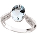 รูปย่อ 1/8 CT TW 14K White Gold Genuine Aquamarine & Diamond Ring รูปที่5