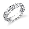 Exquisite Promise: Sterling Silver White Crystal Eternity Engagement Stackable Ring