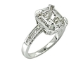 0.71 ct Antique style Diamond Engagement Ring Setting 18k White Gold