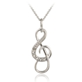 Sterling Silver Diamond Accent Musical Note Pendant