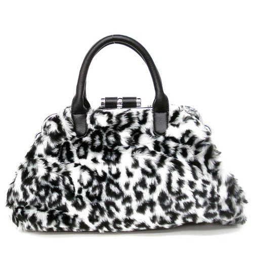 Snow Leopard Faur Fur Designer Inspired Satchel/Handbag - Colors Available รูปที่ 1