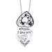 รูปย่อ Sterling Silver "Mom I Love You XOXOXOX" Cubic Zirconia Heart Pendant, 18" รูปที่3