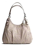 COACH MADISON EMBELLISHED LEATHER OP ART MAGGIE SHOULDER BAG PUTTY 16504