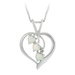 รูปย่อ Sterling Silver Diamond-Accent Heart Pendant with Three Created-Opal Heart Drops and Rolo Chain, 18" รูปที่1