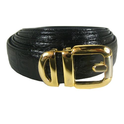 Mens - Black - Extra Long Hornback Embossed Belt  รูปที่ 1