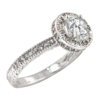 0.50 ct VINTAGE INSPIRED ENGAGEMENT RING SETTING in WHITE GOLD รูปที่ 1