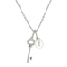 รูปย่อ Sterling Silver White Freshwater Cultured Pearl Key Pendant (7-7.5mm), 17"+1" ( Amazon.com Collection pendant ) รูปที่1