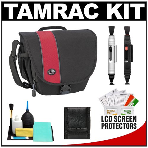 Tamrac 3442 Rally 2 Digital SLR Camera Case (Black/Red) with LCD Protectors + Cleaning Accessory Kit for Canon Rebel T3, T3i, T1i, T2i, EOS 60D, 50D, 5D, 7D, Nikon D3000, D3100, D5000, D7000, D300s, Olympus Evolt E-5, E-30, E-620 & Sony Alpha A560, A580, A33, A55 ( Tamrac Lens ) รูปที่ 1