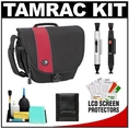 Tamrac 3442 Rally 2 Digital SLR Camera Case (Black/Red) with LCD Protectors + Cleaning Accessory Kit for Canon Rebel T3, T3i, T1i, T2i, EOS 60D, 50D, 5D, 7D, Nikon D3000, D3100, D5000, D7000, D300s, Olympus Evolt E-5, E-30, E-620 & Sony Alpha A560, A580, A33, A55 ( Tamrac Lens )