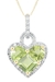 รูปย่อ 10k White or Yellow Gold Half Moon and Princess Peridot Stone Set and Diamond Heart Pendant (1/5 cttw, I Color, I2-I3 Clarity), 18" รูปที่3