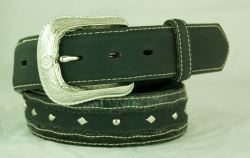 Laced Diamond Studded Western Belt (leather belt ) รูปที่ 1