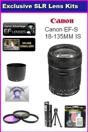 Canon EF-S 18-135mm f/3.5-5.6 IS UD Standard Zoom Lens With Ultimate USM Accessory Package for Canon Rebel XT XTi 350D 400D 50D XSI XS T1I T2I 5D 10D 20D 30D 450D Kit Includes 3 Piece Filter Kit, lens Hood + 6 Year Extended Lens Warranty + More ( Canon Lens ) รูปที่ 1