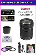 Canon EF-S 18-135mm f/3.5-5.6 IS UD Standard Zoom Lens With Ultimate USM Accessory Package for Canon Rebel XT XTi 350D 400D 50D XSI XS T1I T2I 5D 10D 20D 30D 450D Kit Includes 3 Piece Filter Kit, lens Hood + 6 Year Extended Lens Warranty + More ( Canon Lens )