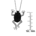 รูปย่อ Sterling Silver White and Treated Black Diamond Frog Pendant with 18" Chain รูปที่2