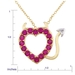 รูปย่อ 18k Yellow Gold Plated Sterling Silver Created Ruby Devil Heart Pendant, 18" รูปที่3