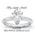 1.00 CT PEAR SHAPE DIAMOND ENGAGEMENT RING G SI-1