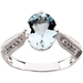 รูปย่อ 1/8 CT TW 14K White Gold Genuine Aquamarine & Diamond Ring รูปที่3