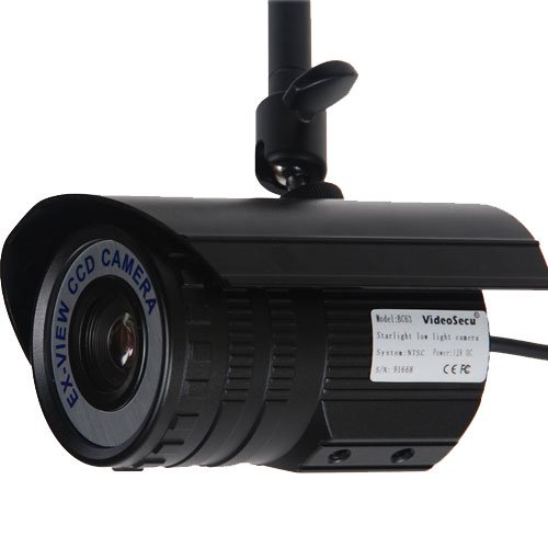 VideoSecu Color CCTV CCD Security Monitoring Night Vision Starlight Low Light Camera with 12V DC Power Supply and free Warning Decal 1YO ( CCTV ) รูปที่ 3